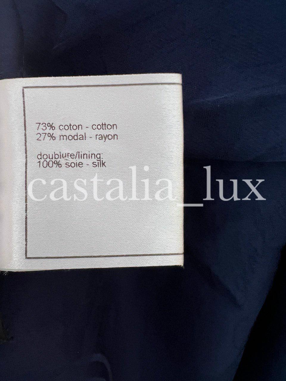 Chanel Super Rare Belted Velvet Trench Coat in Royal Blue 7