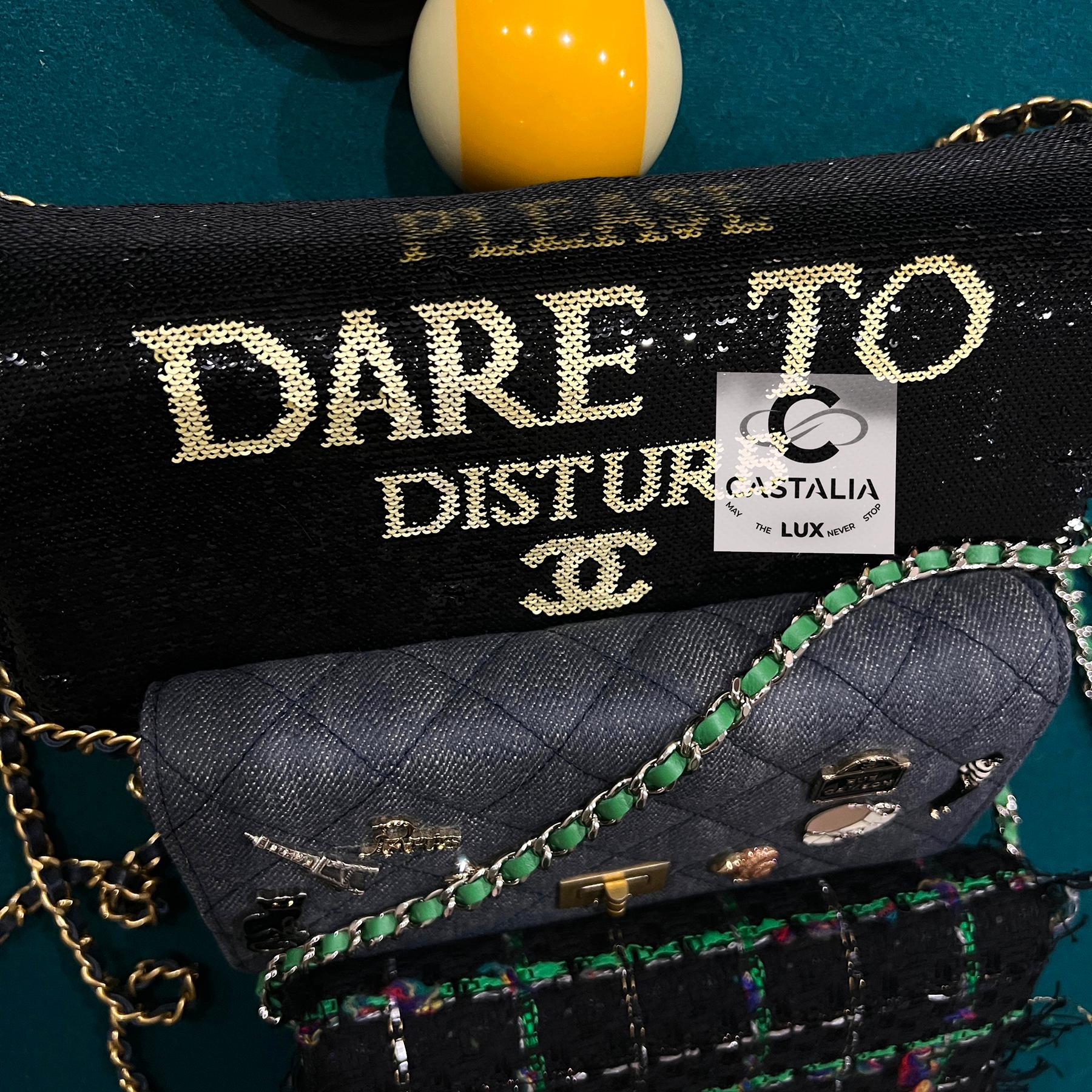 Chanel Paris / Cosmopolite Rare CC Dare To Disturb Flap Bag For Sale 7