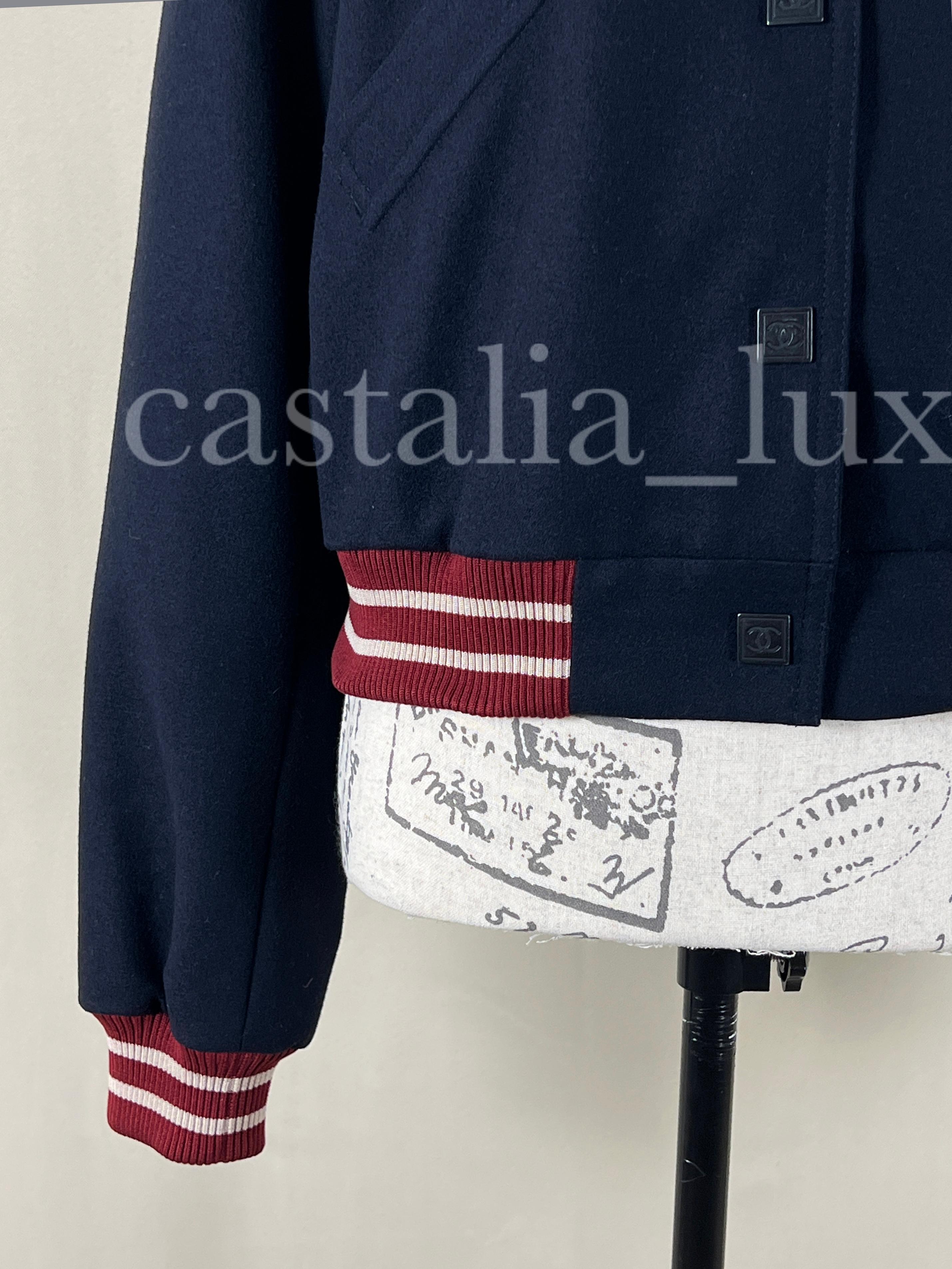 Women's or Men's Chanel Super Rare New CC Varsity Bomber Jacket