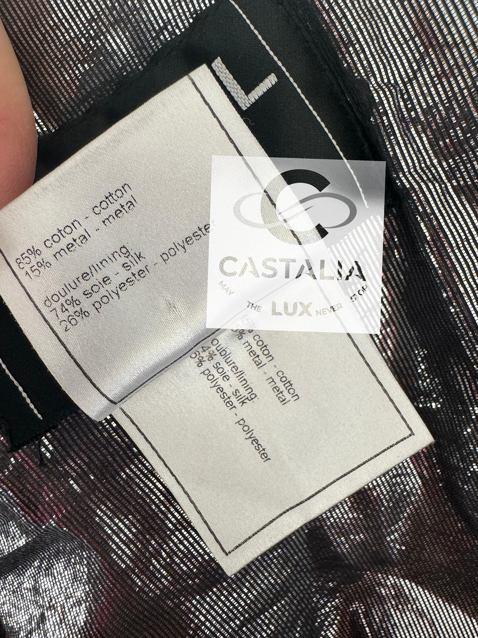 Chanel Super Rare Bikerjacke aus Samt mit Kettengürtel 40 FR im Angebot 7