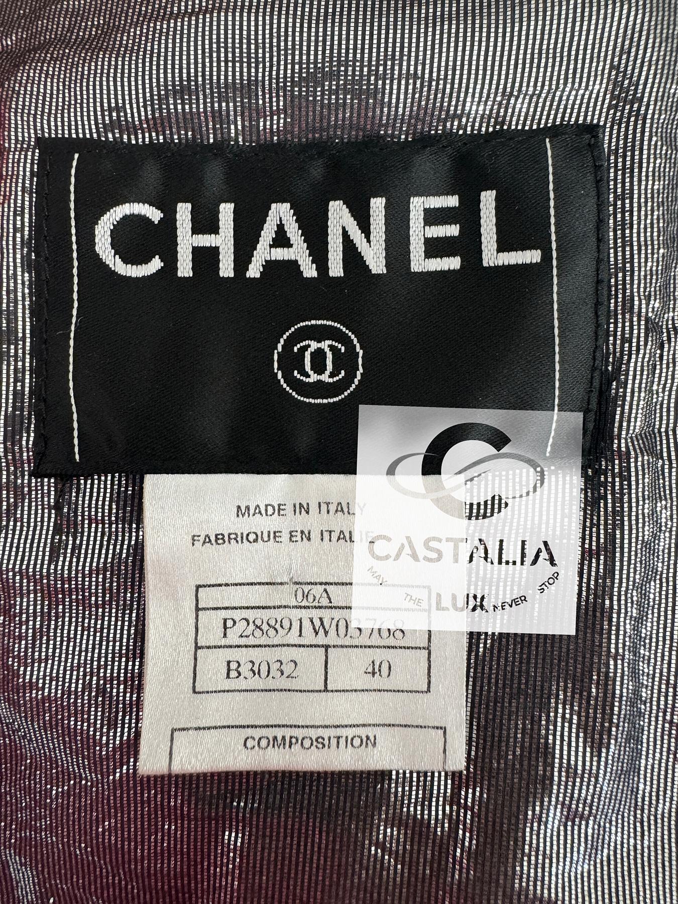 Chanel Super Rare Bikerjacke aus Samt mit Kettengürtel 40 FR im Angebot 8