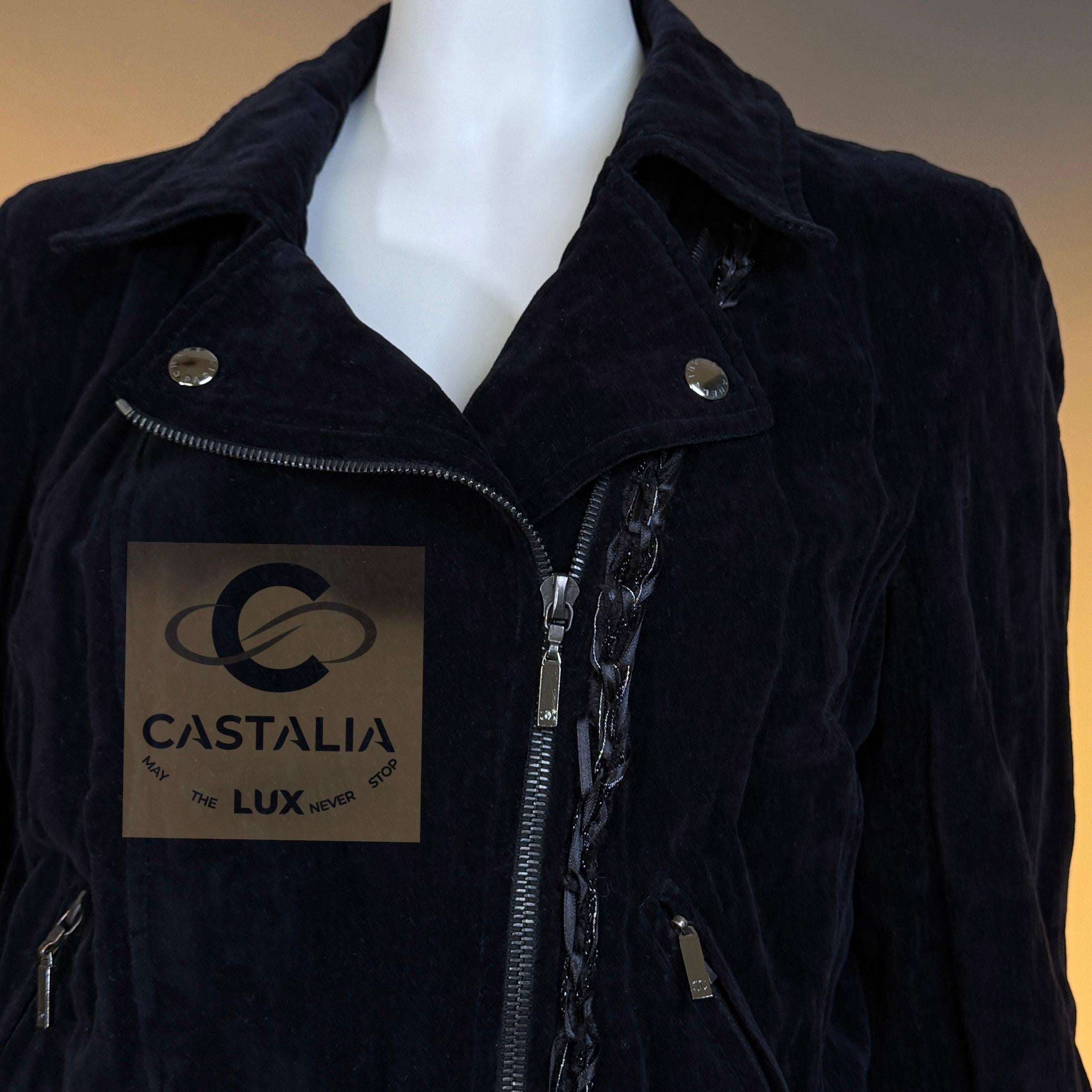 Chanel Super Rare Bikerjacke aus Samt mit Kettengürtel 40 FR im Angebot 3