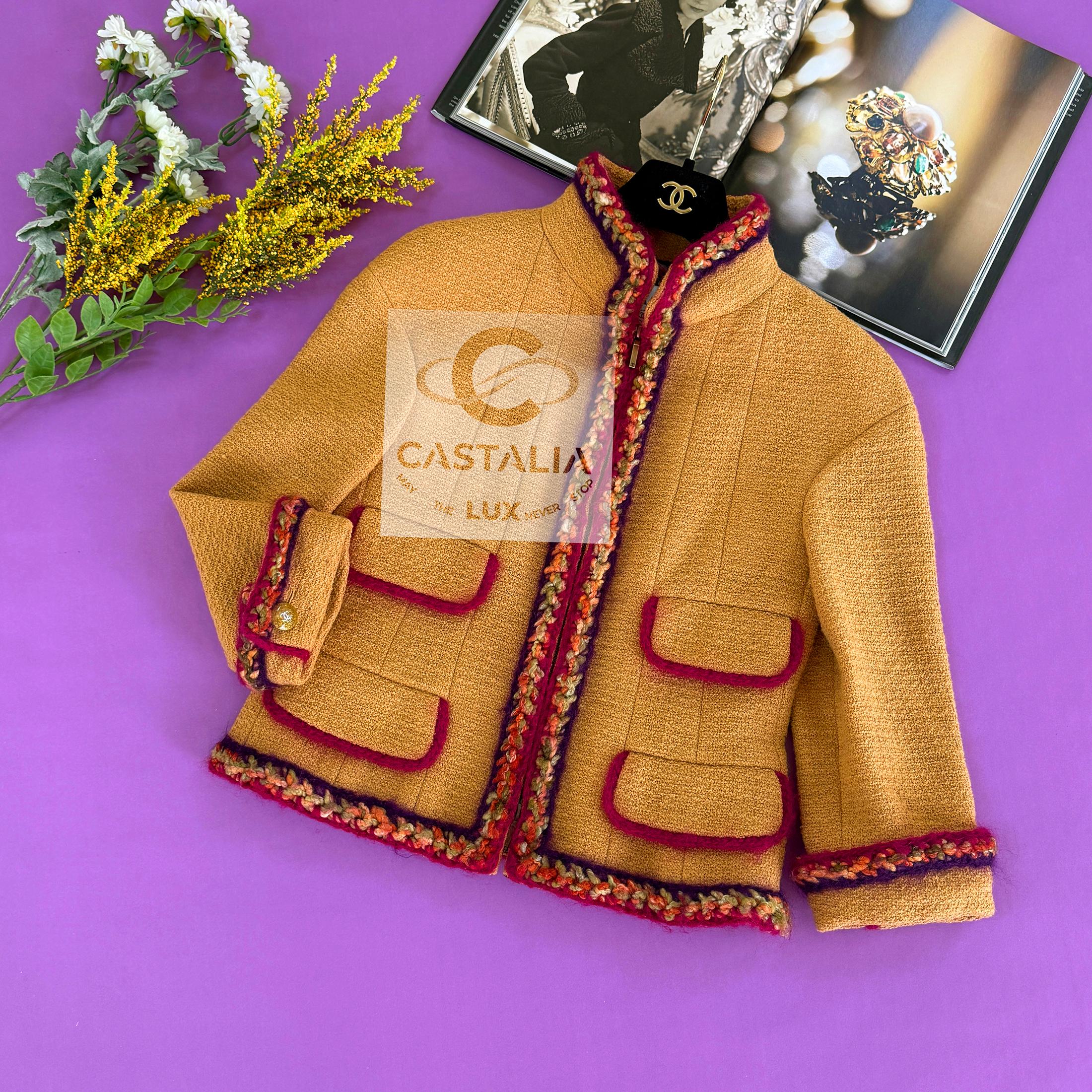 Chanel  Supermarket Ad Campaign Ocher Tweed Jacket 36 FR For Sale 3