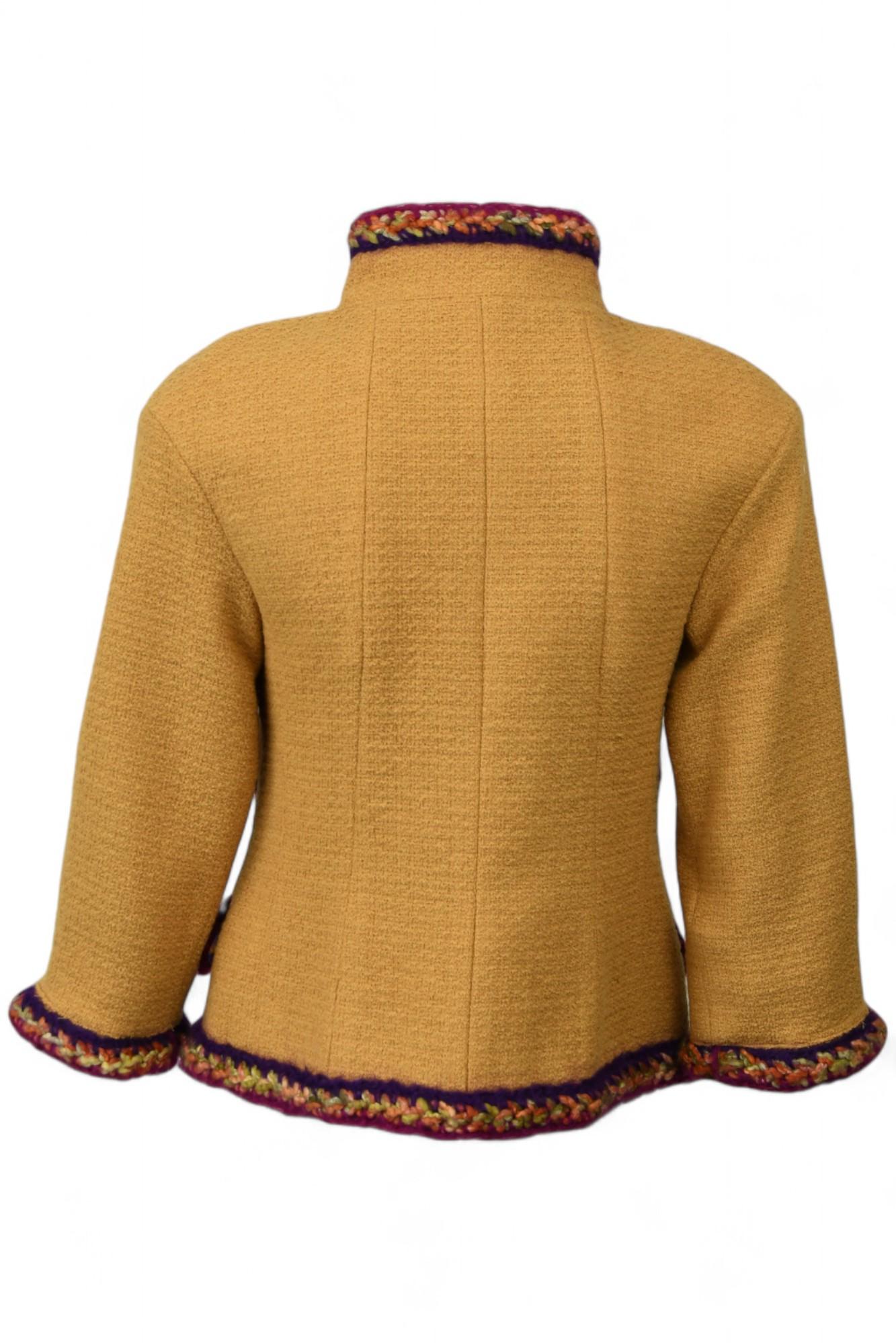 Chanel Campaña publicitaria Supermercado Chaqueta de tweed ocre  Talla US 4 en venta 5