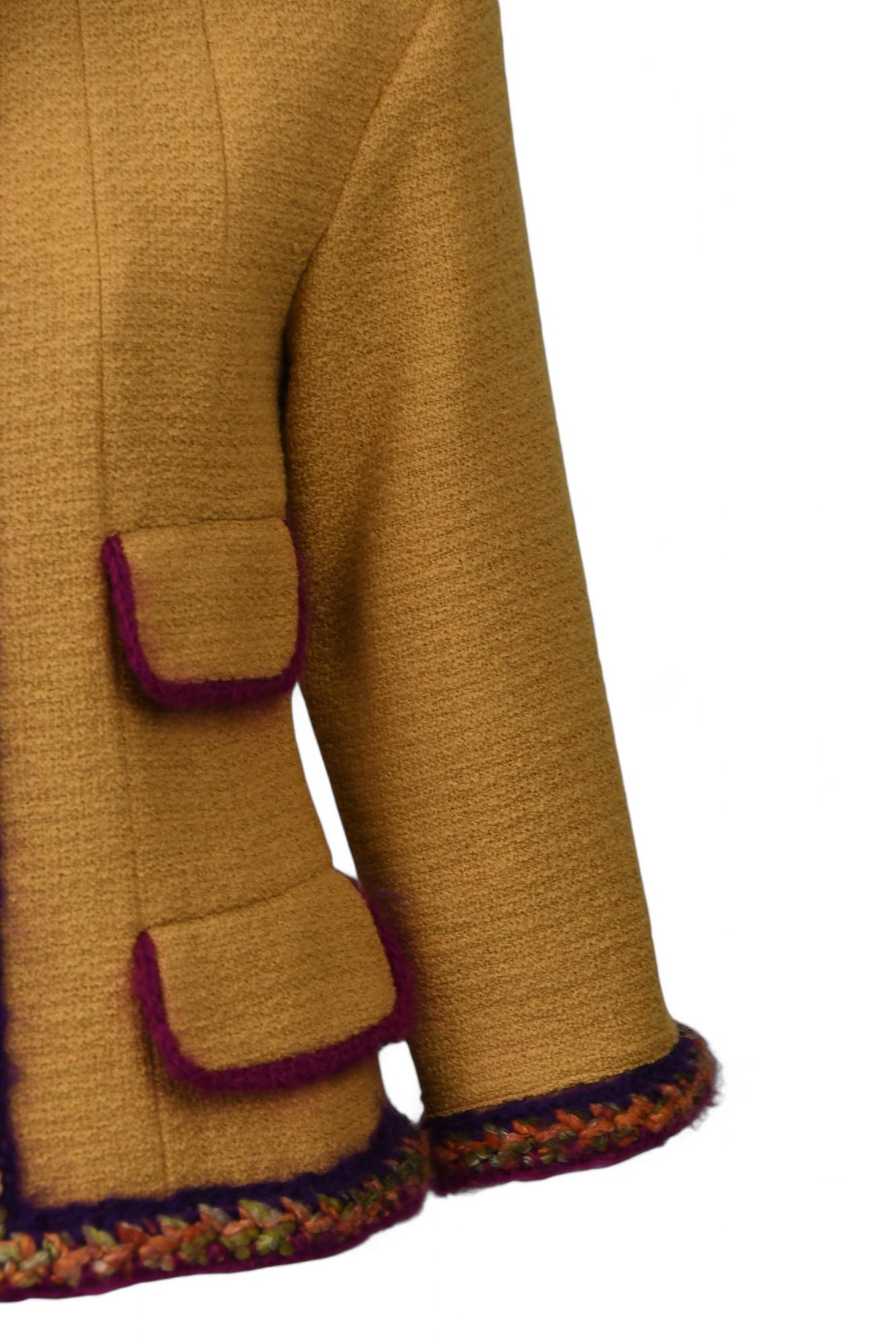 De las mujeres Chanel Campaña publicitaria Supermercado Chaqueta de tweed ocre  Talla US 4 en venta