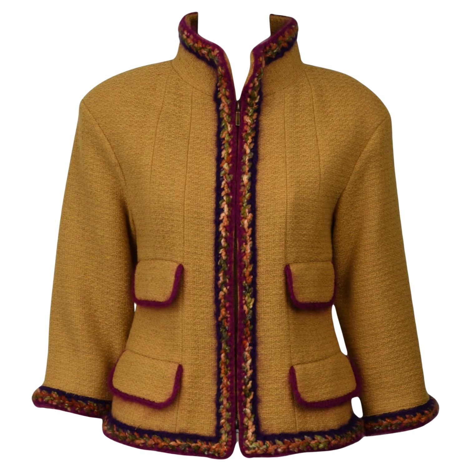 Chanel Campaña publicitaria Supermercado Chaqueta de tweed ocre  Talla US 4 en venta