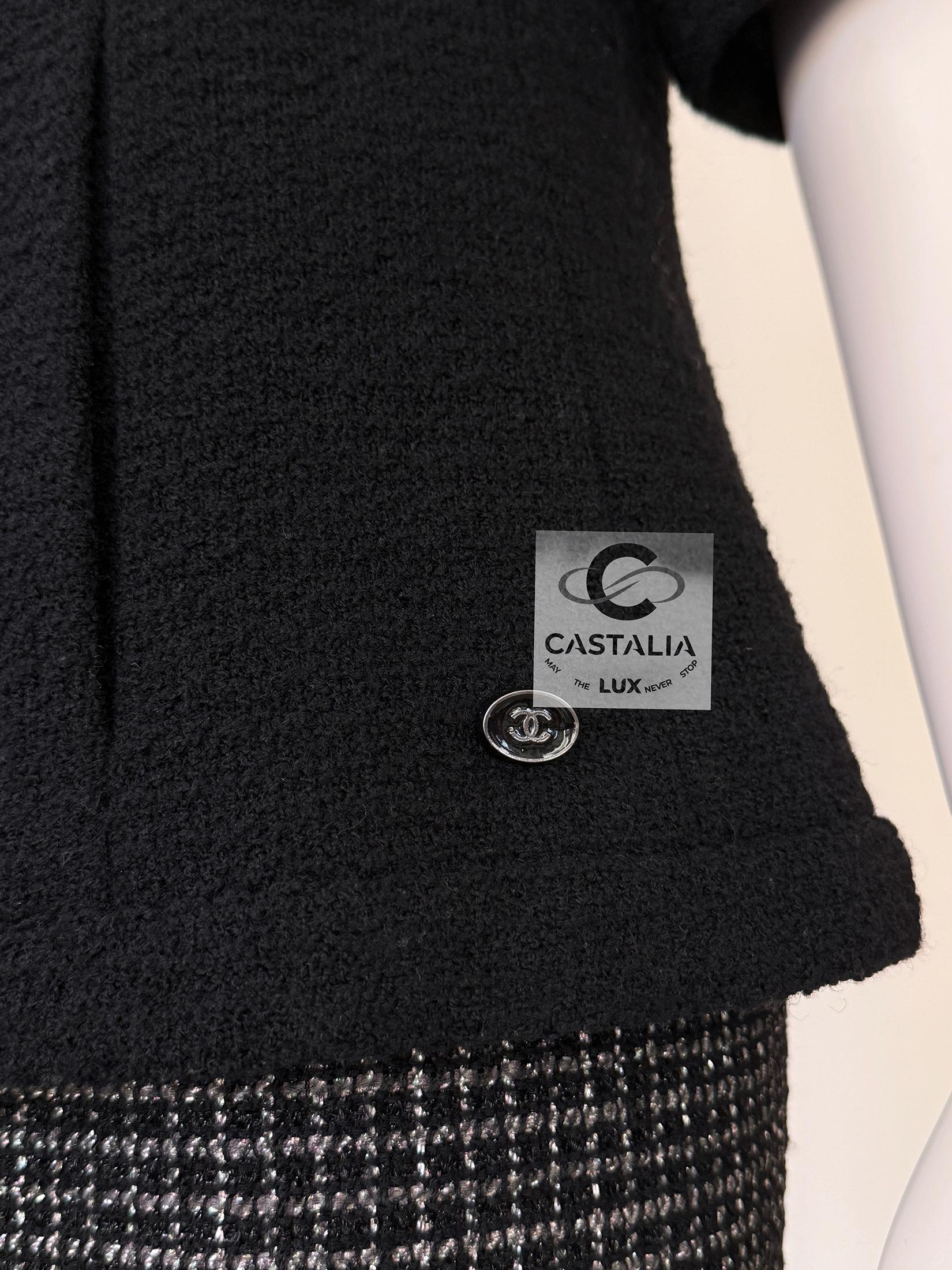 Chanel Supermarket Kollektion Schwarze Tweed-Jacke 38 FR 6