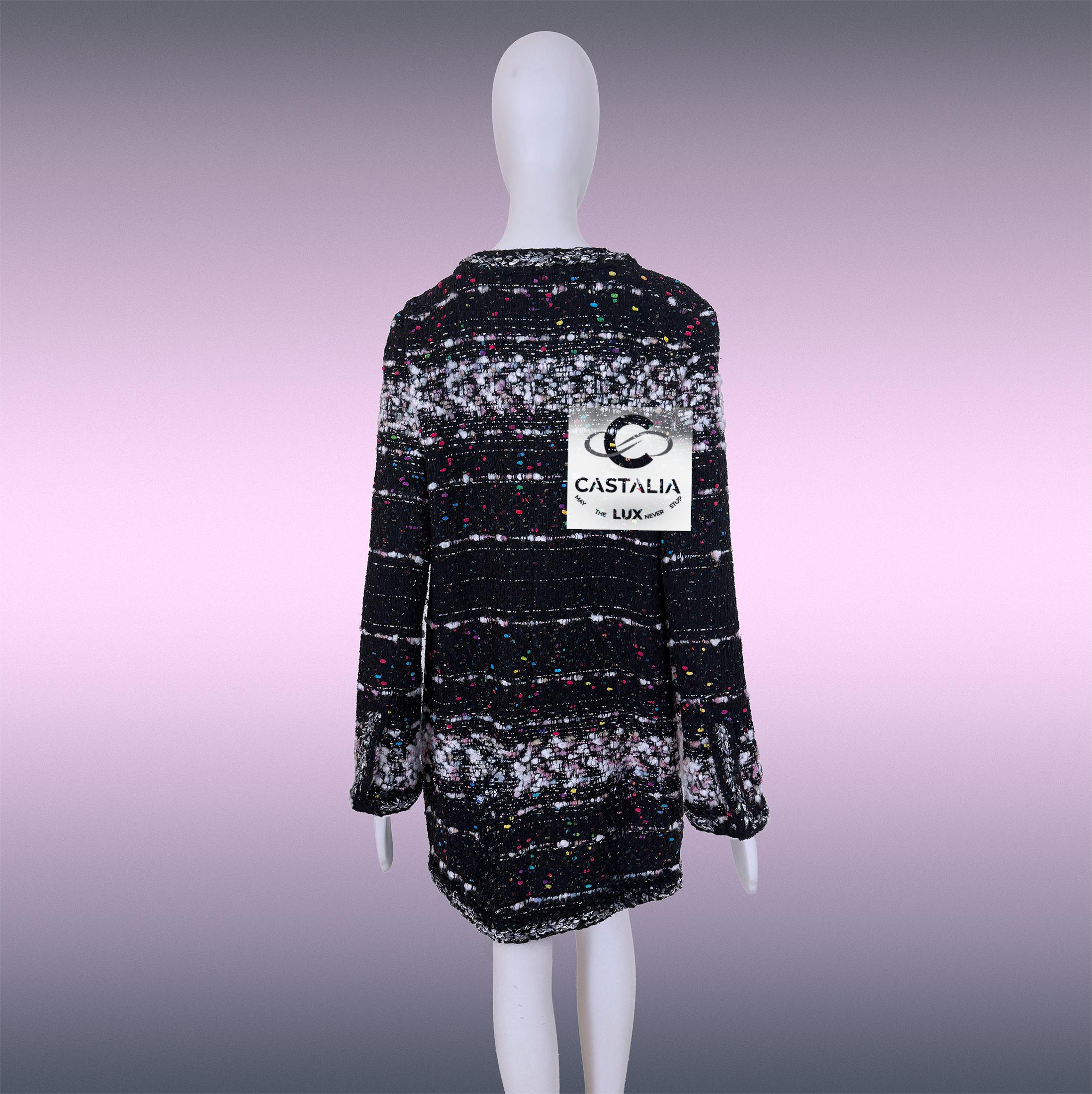 CHANEL Colección Supermercado Abrigo Confetti Tweed 46 FR en venta 10