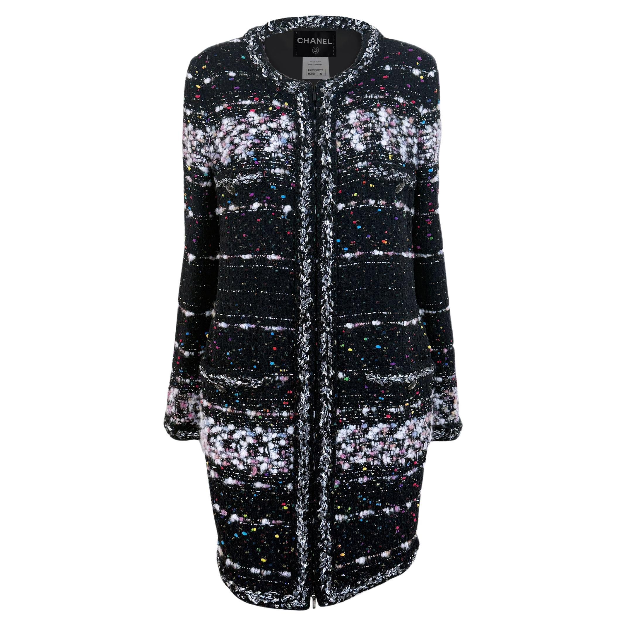 CHANEL Colección Supermercado Abrigo Confetti Tweed 46 FR en venta
