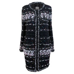 CHANEL Supermarkt Collection Confetti Tweed Mantel 46 FR