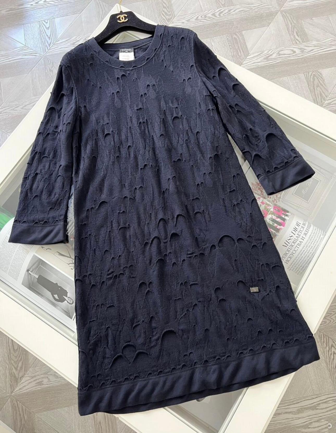 Women's or Men's Chanel Supermarket Collection Distressed Effect Knit Dress For Sale