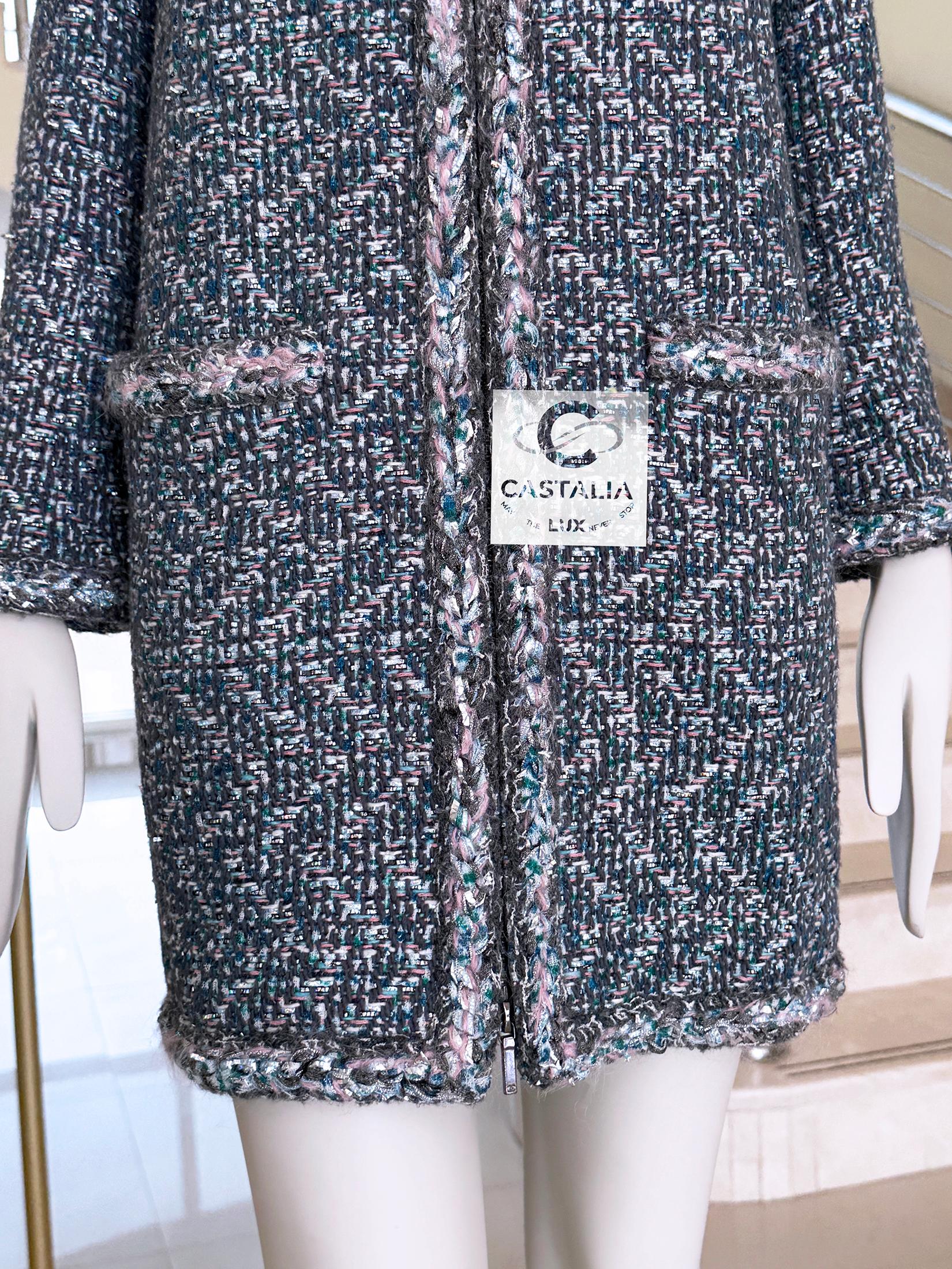 Chanel Supermarket Collection Lesage Tweed Coat 36 FR For Sale 5