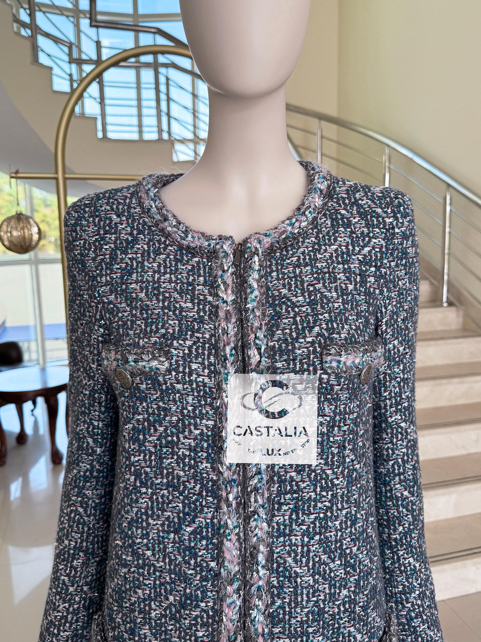 Chanel Supermarket Collection Lesage Tweed Coat 36 FR For Sale 6