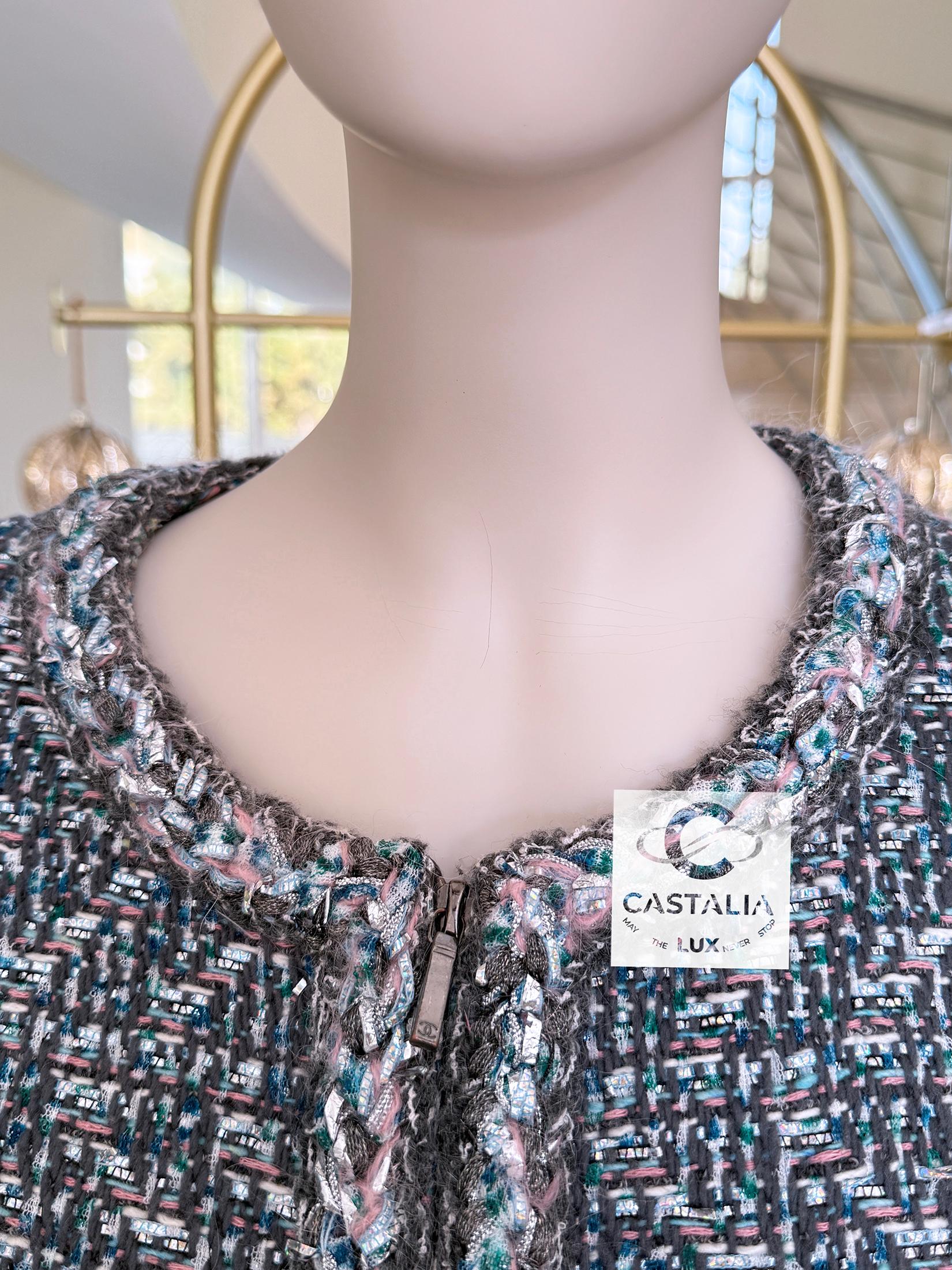 Chanel Supermarket Collection Lesage Tweed Coat 36 FR For Sale 7