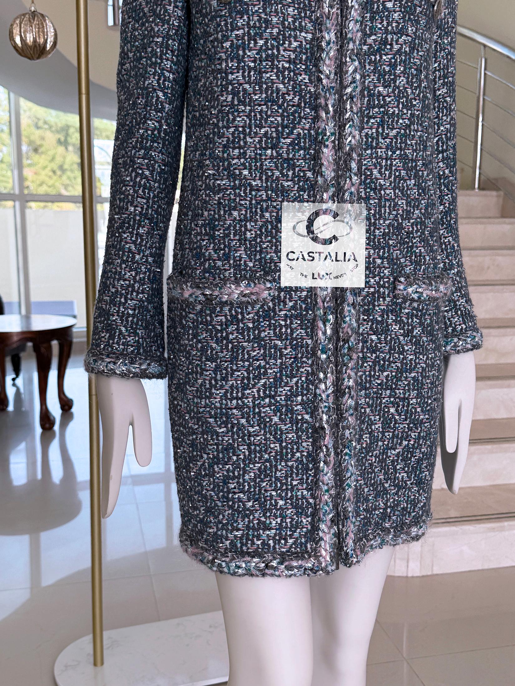 Chanel Supermarket Collection Lesage Tweed Coat 36 FR For Sale 8