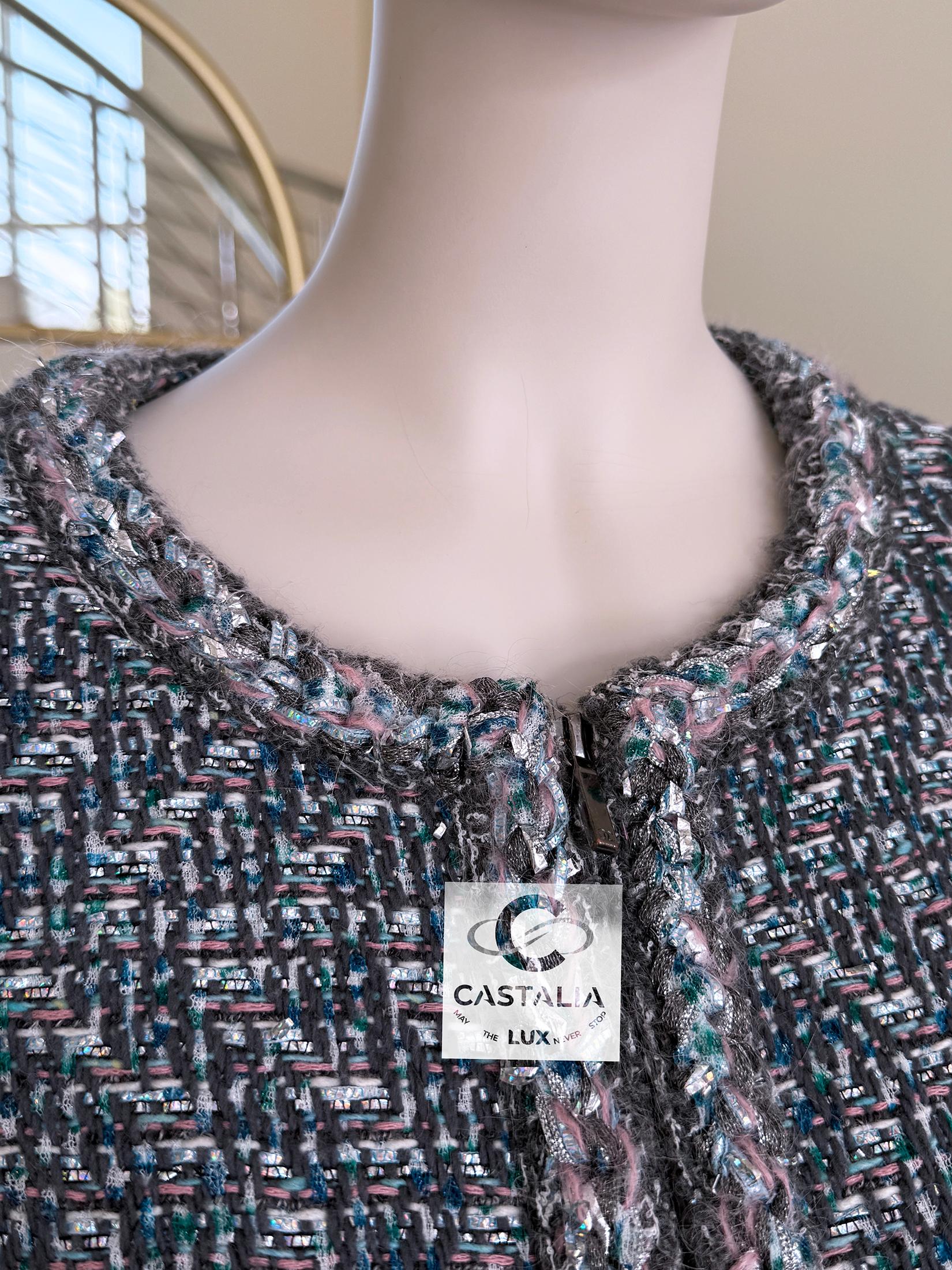 Chanel Supermarket Collection Lesage Tweed Coat 36 FR For Sale 9