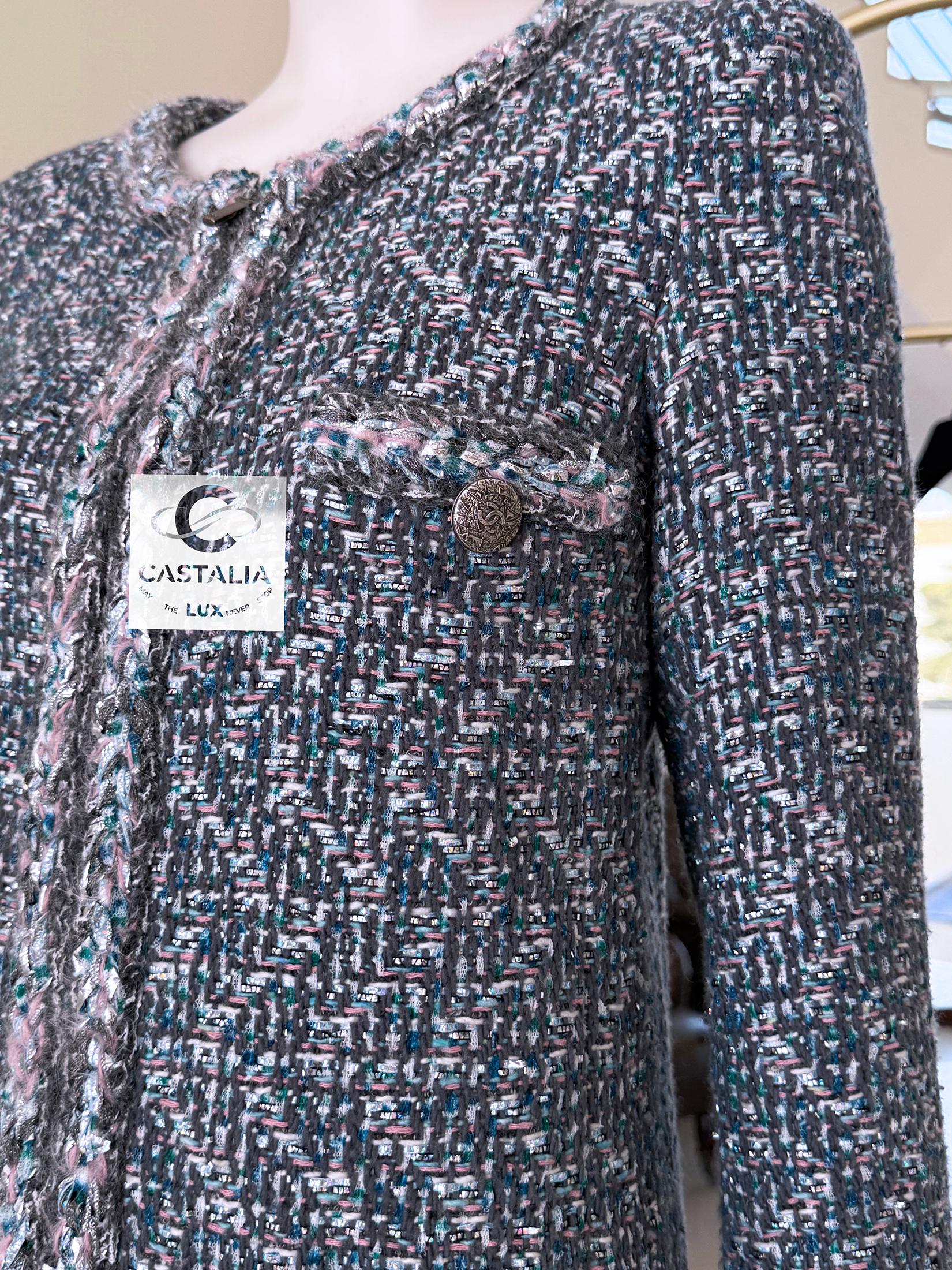 Chanel Supermarket Collection Lesage Tweed Coat 36 FR For Sale 10