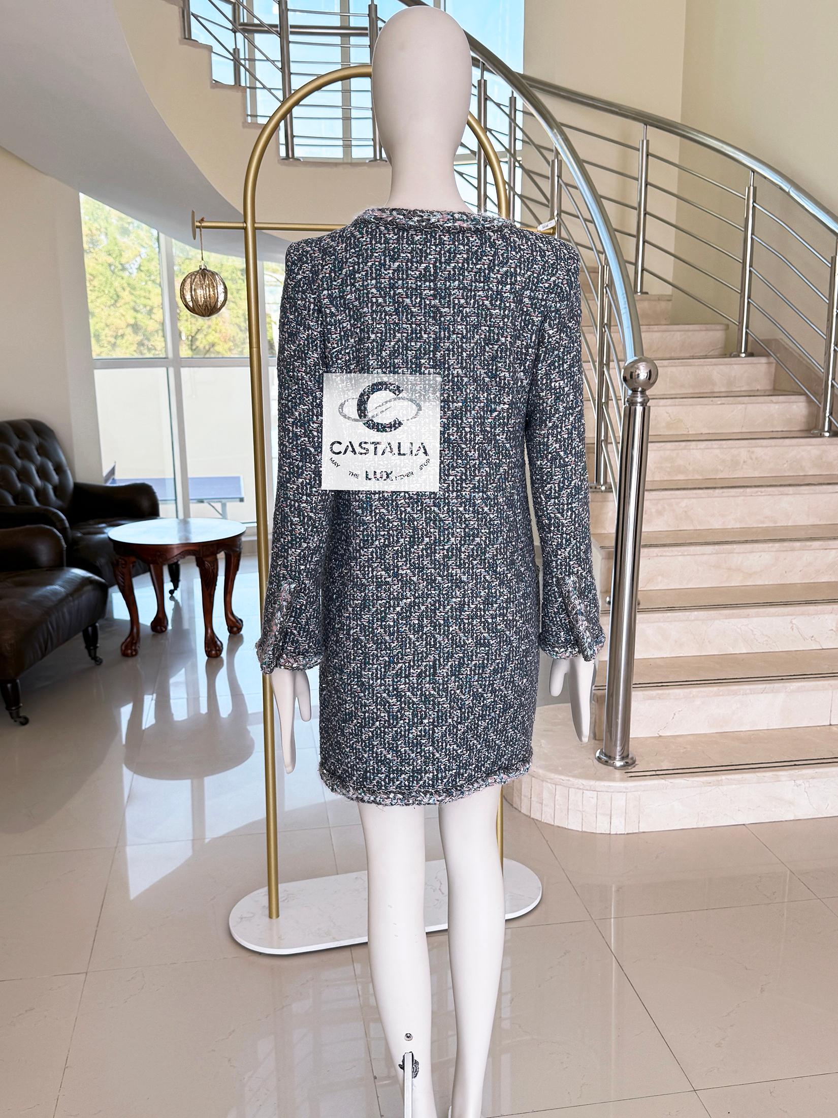Chanel Supermarket Collection Lesage Tweed Coat 36 FR For Sale 11