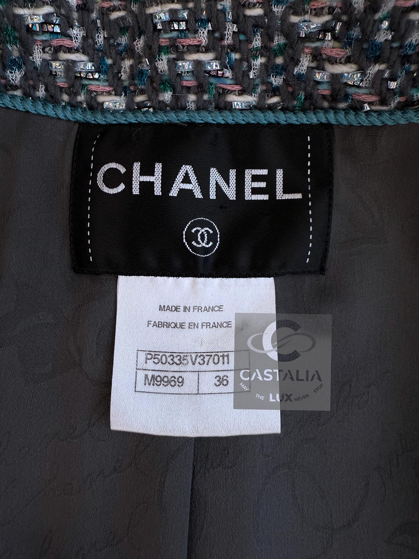 Chanel Supermarket Collection Lesage Tweed Coat 36 FR For Sale 13