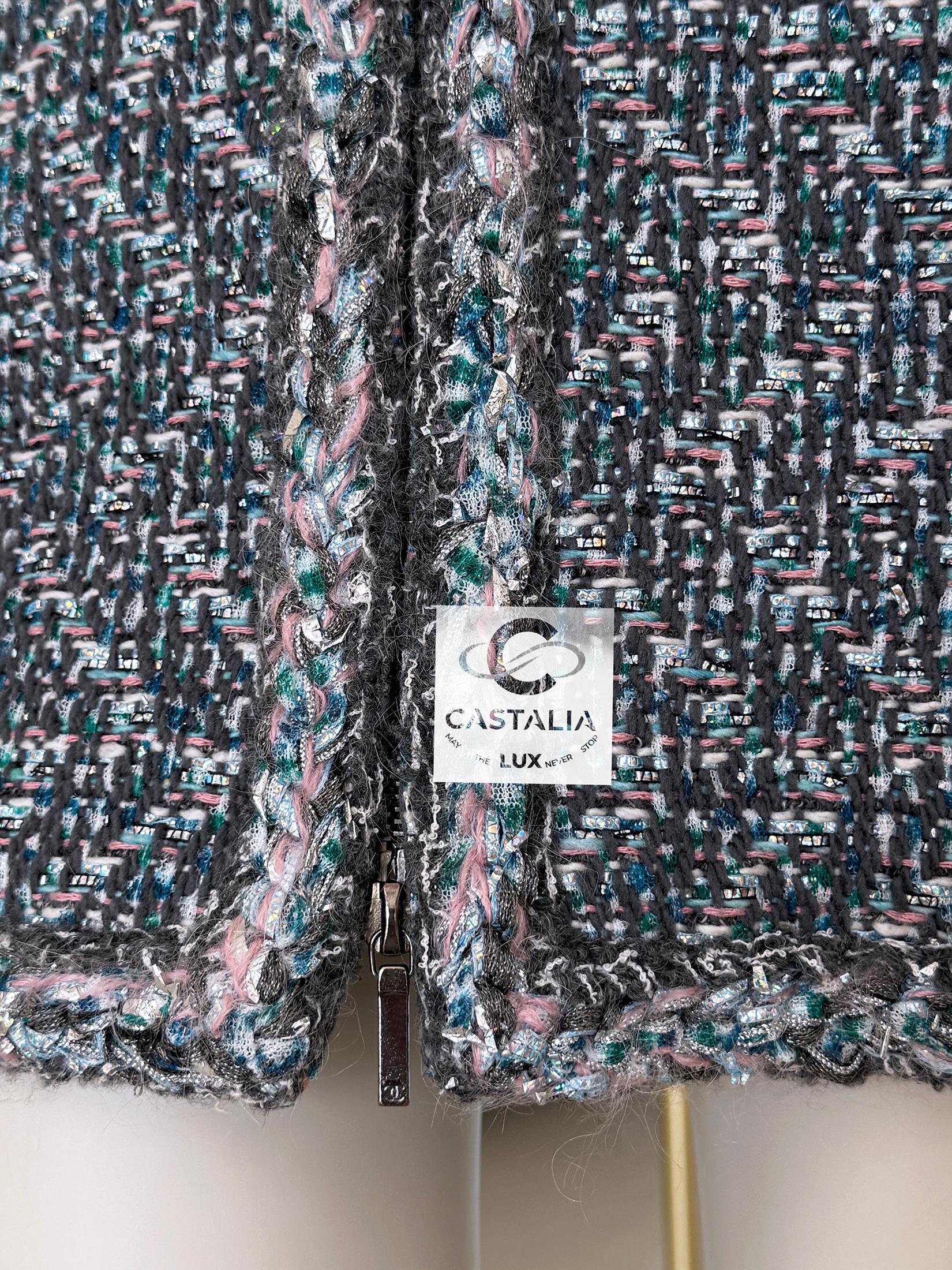 Chanel Supermarket Collection Lesage Tweed Coat 36 FR For Sale 14