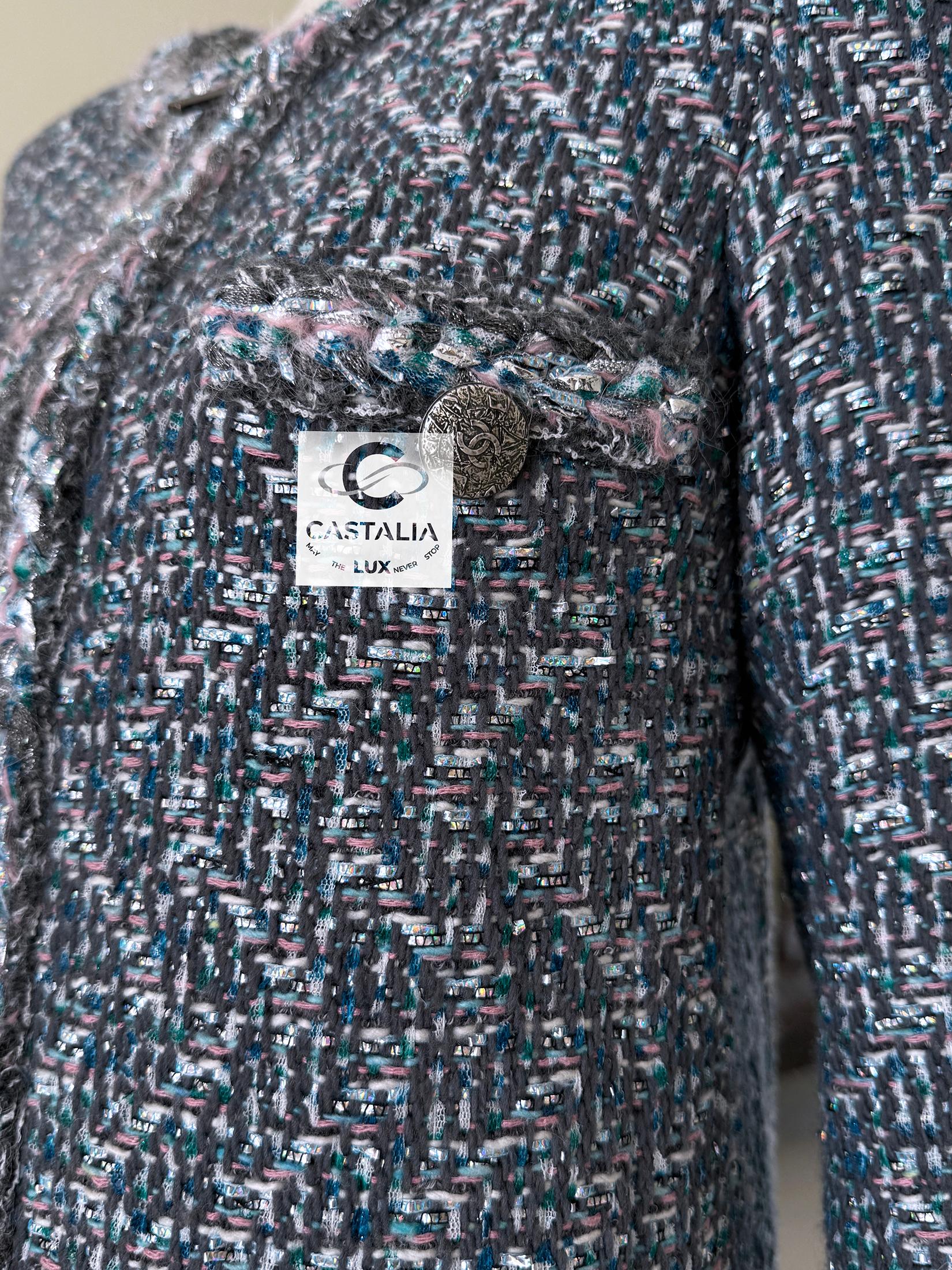 Chanel Supermarket Collection Lesage Tweed Coat 36 FR For Sale 15