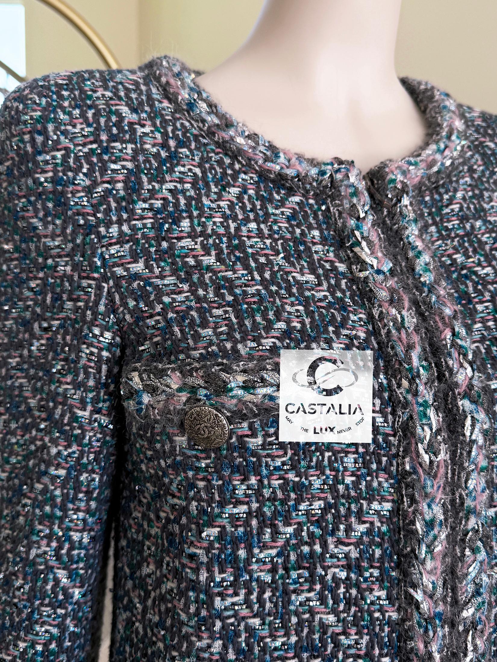 Women's or Men's Chanel Supermarket Collection Lesage Tweed Coat 36 FR For Sale