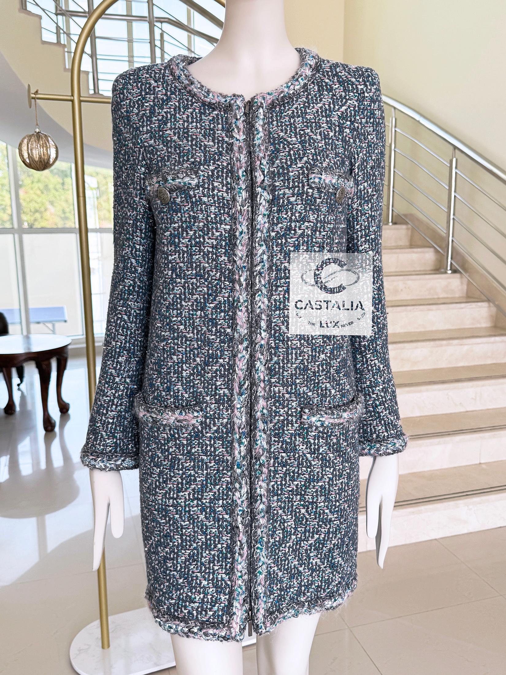 Chanel Supermarket Collection Lesage Tweed Coat 36 FR For Sale 1