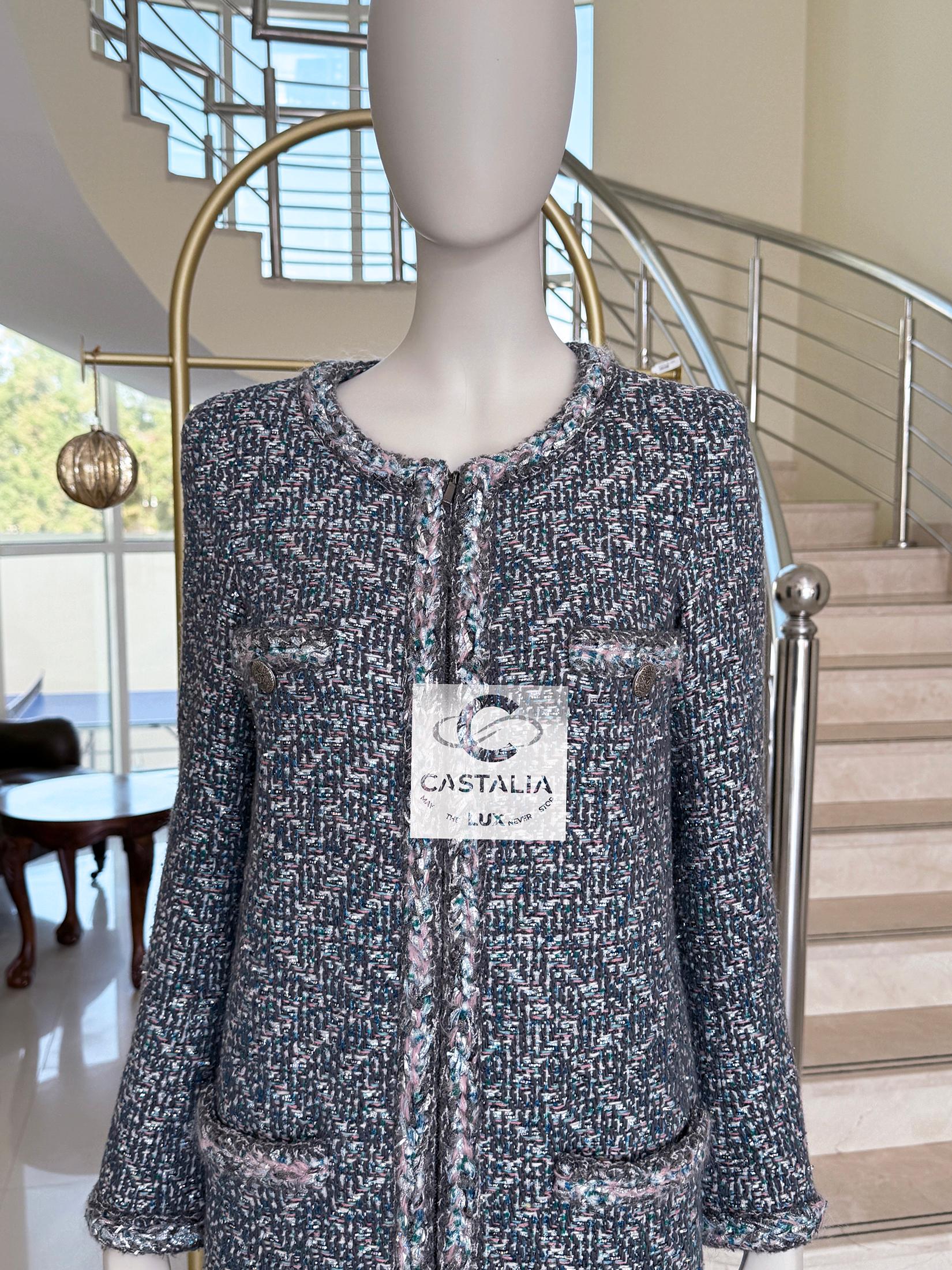Chanel Supermarket Collection Lesage Tweed Coat 36 FR For Sale 2