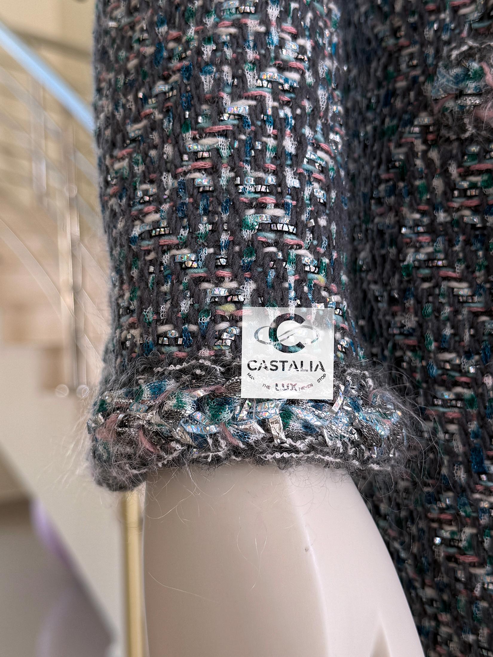 Chanel Supermarket Collection Lesage Tweed Coat 36 FR For Sale 4