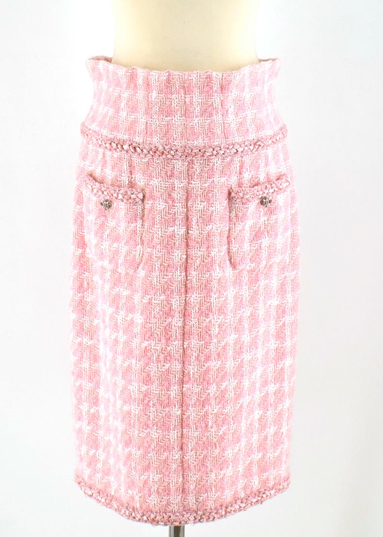 pink tweed skirt set