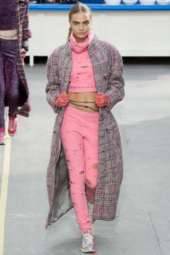 CHANEL Iconic SUPERMARKET Candy-Pink Distressed Lounge Suit 34 FR