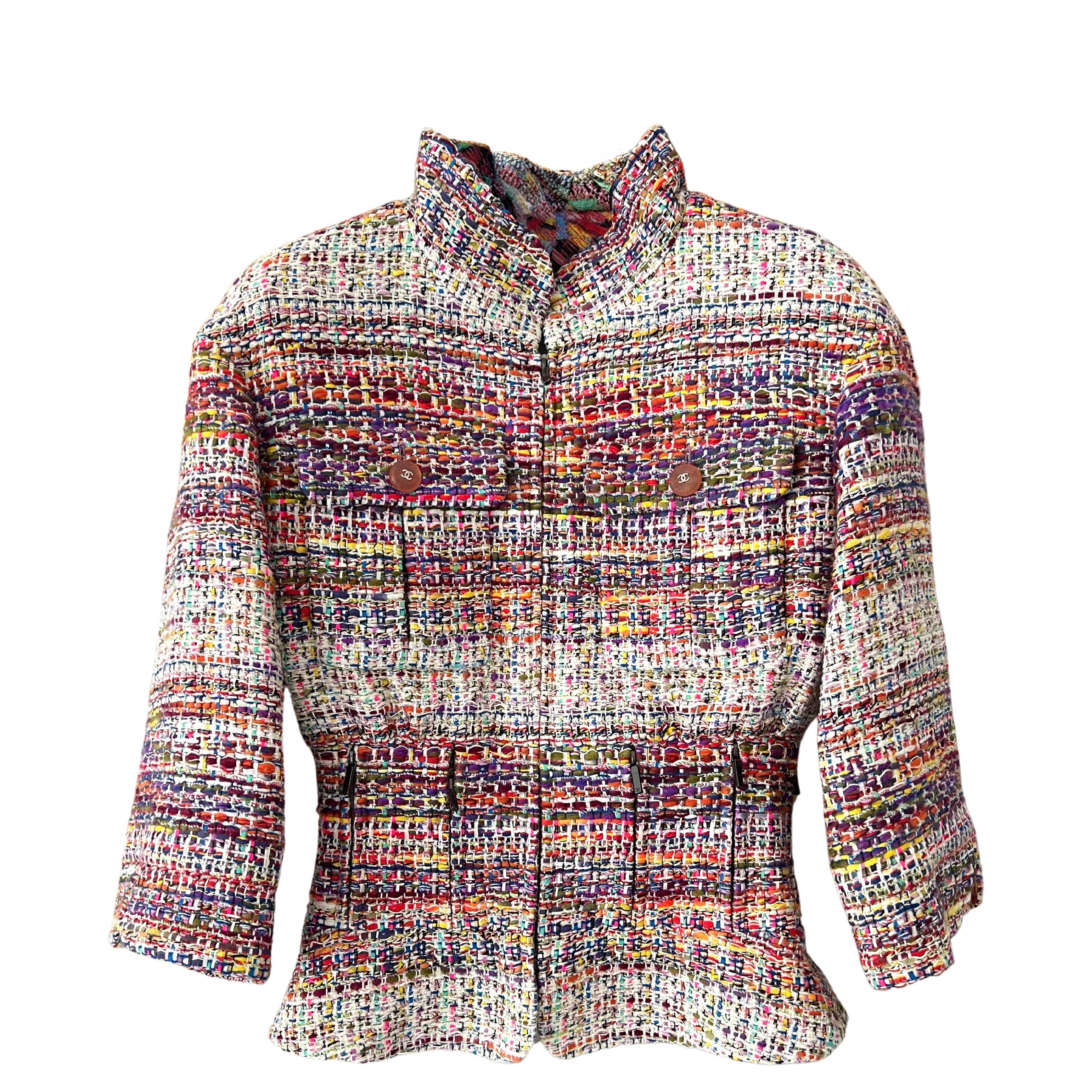 CHANEL 11K$ Supermarket Ribbon Tweed Jacket 34 FR