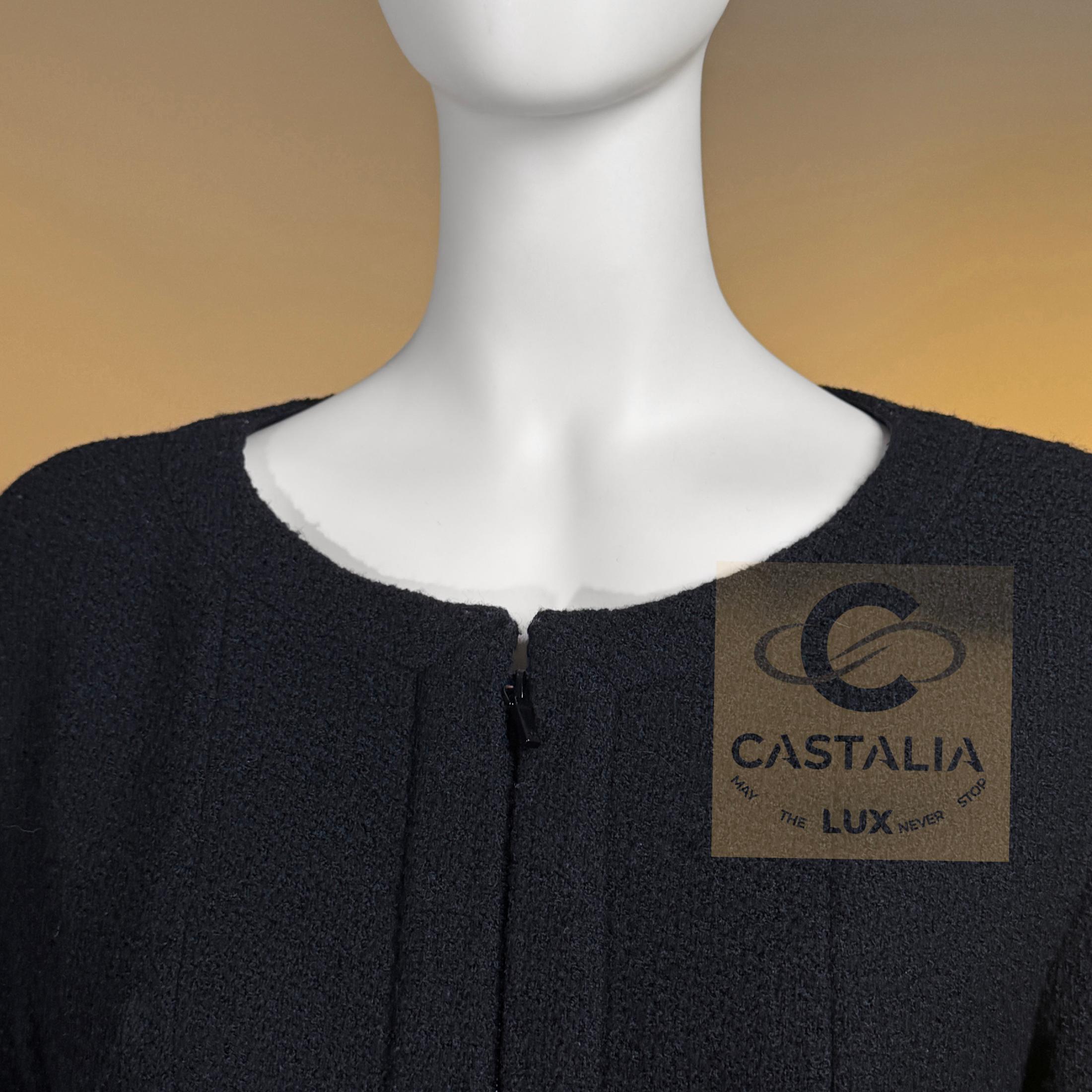 Chanel Supermarket Runway Black Tweed Jacket 38 FR For Sale 4