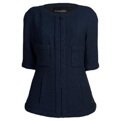 Chanel Supermarkt Runway Schwarz Tweed Jacke 38 FR