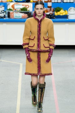 CHANEL Supermarket Runway Collection Mustard Tweed Jacket 36 FR