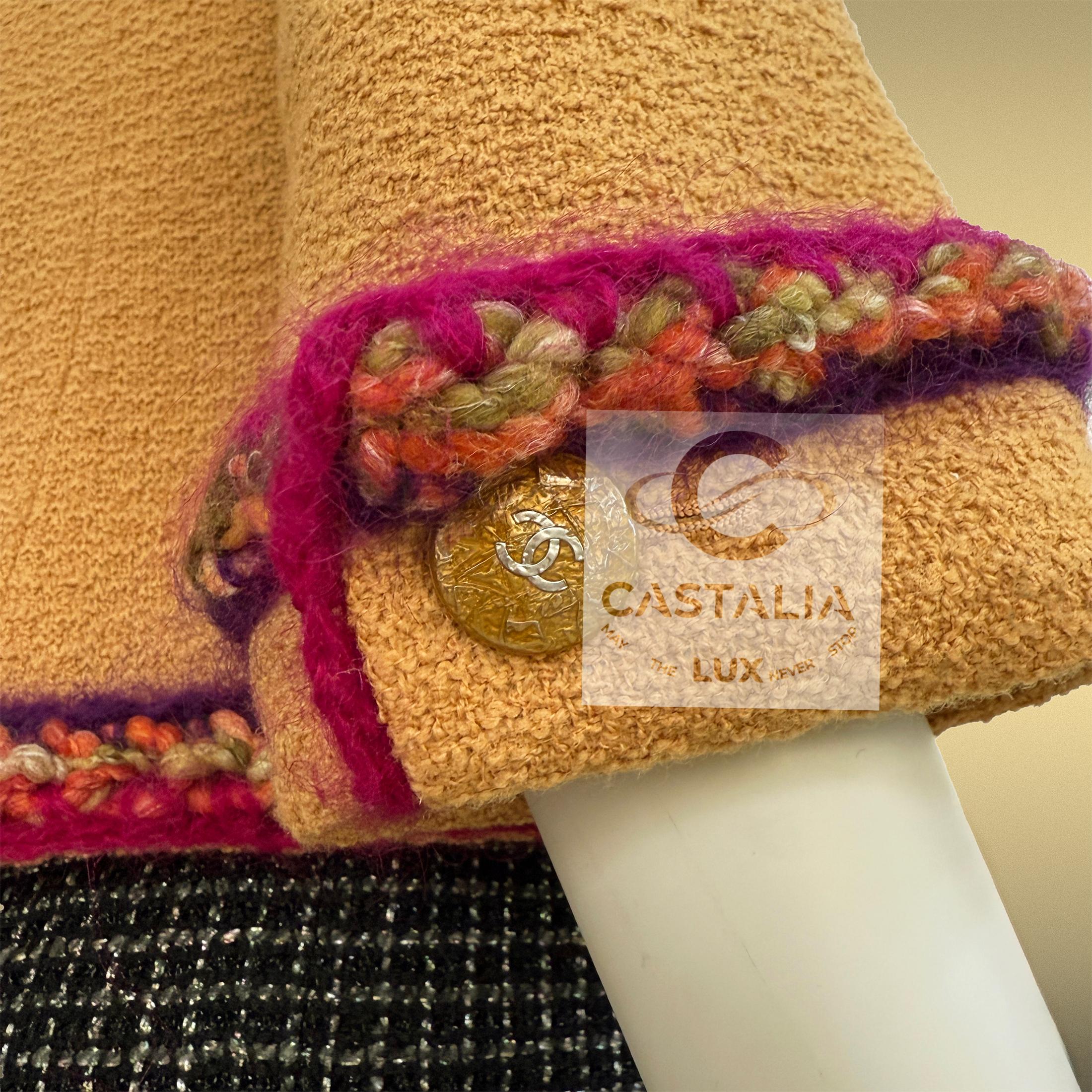 CHANEL Supermarket Runway  Mustard Tweed Jacket 36 FR For Sale 11