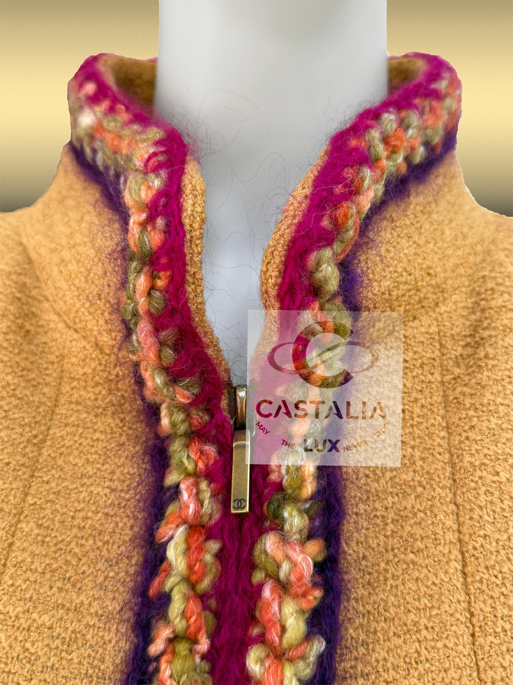 CHANEL Supermarket Runway  Mustard Tweed Jacket 36 FR For Sale 4