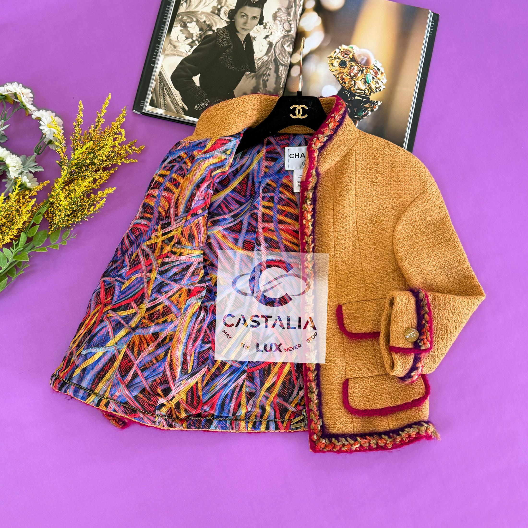 Pasarela Supermercado CHANEL  Chaqueta de tweed mostaza 36 FR en venta 4