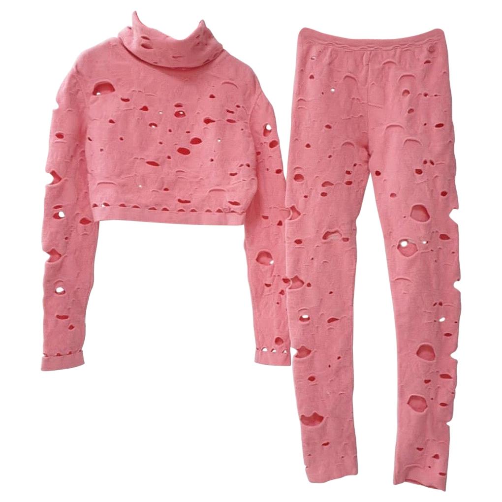 Chanel Supermarket Runway Pink Wool Pant Suit