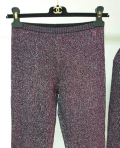 Chanel Supermarket Runway Purple Metallic Viscose Pant Suit