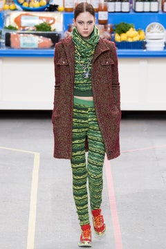 CHANEL Supermarket Runway Shimmer Tweed Coat 36 FR