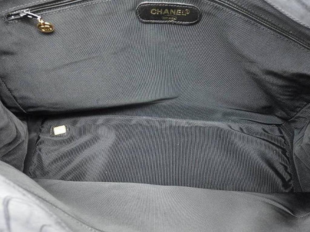 Chanel Supermodel 220733 Black Quilted Vinyl Shoulder Bag In Fair Condition For Sale In Forest Hills, NY