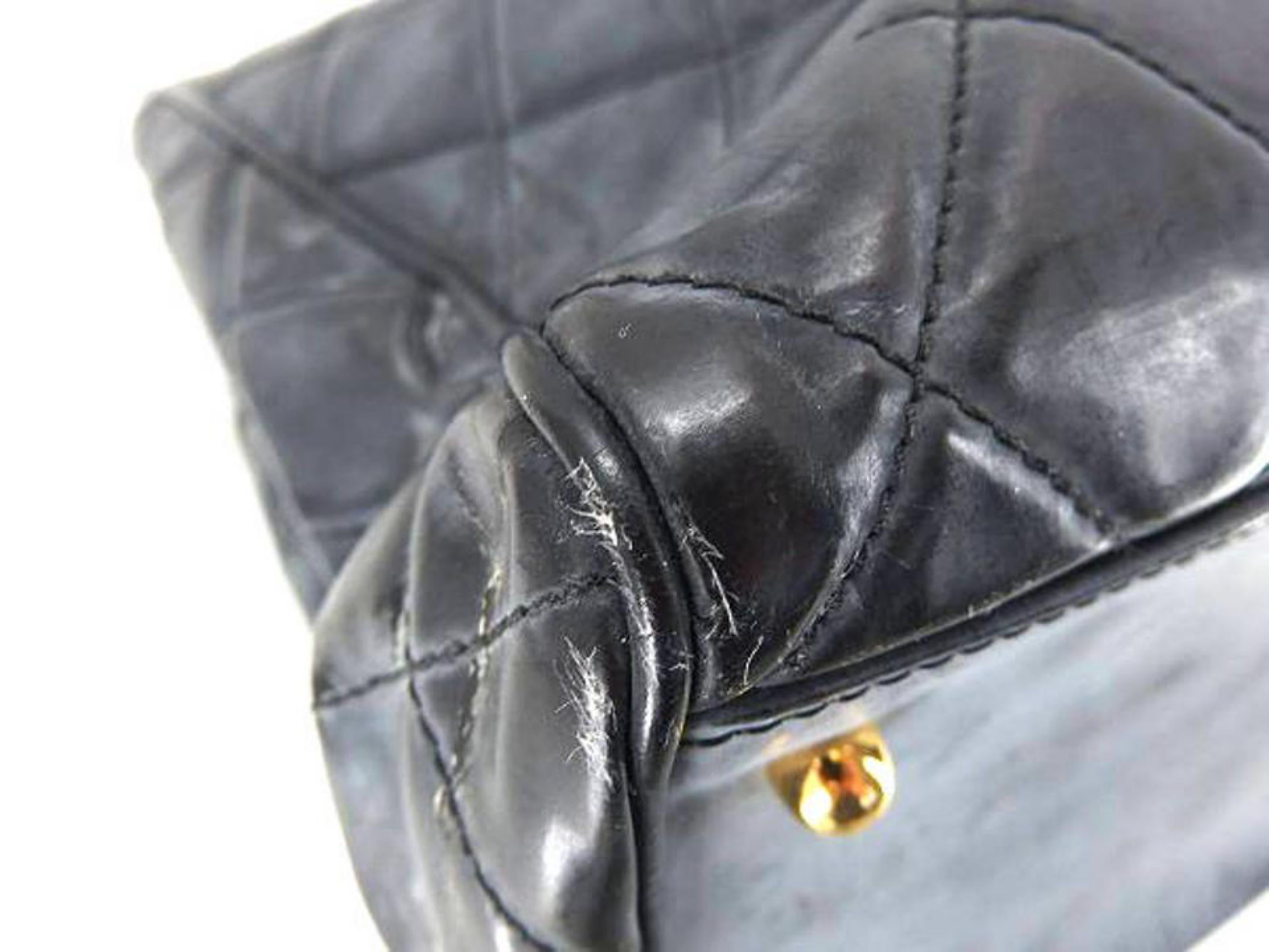 Chanel Supermodel 220733 Black Quilted Vinyl Shoulder Bag For Sale 1