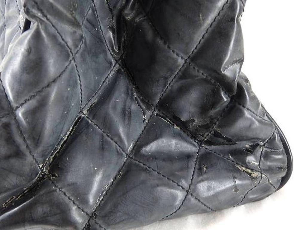 Chanel Supermodel 220733 Black Quilted Vinyl Shoulder Bag For Sale 3