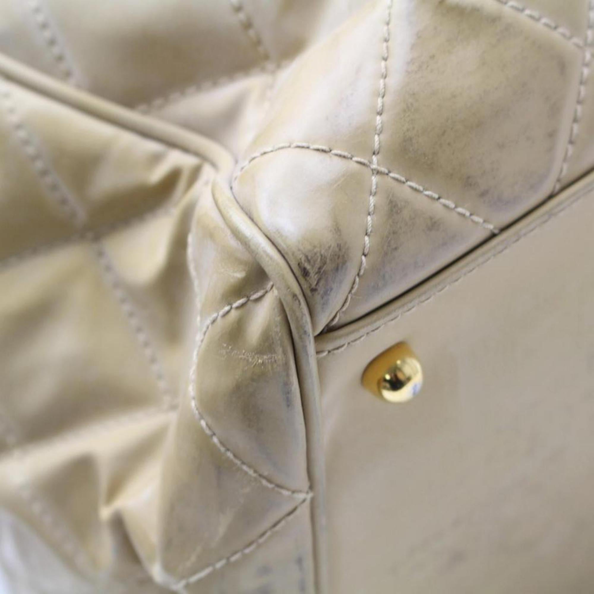 Chanel Supermodel Extra Large Beige 896035 Yellow Vinyl Shoulder Bag For Sale 4