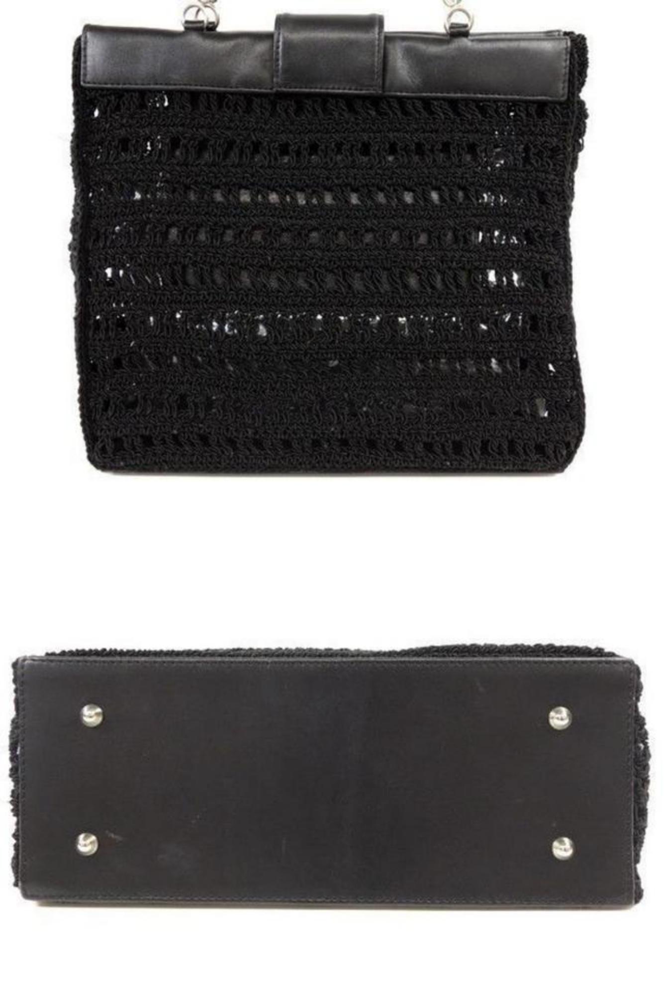 Chanel Supermodel (Ultra Rare) Woven Mesh Chain Tote 230512 Black Shoulder Bag For Sale 7