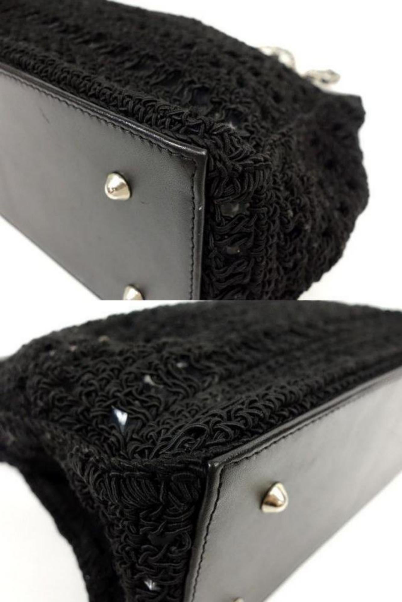 Chanel Supermodel (Ultra Rare) Woven Mesh Chain Tote 230512 Black Shoulder Bag For Sale 8
