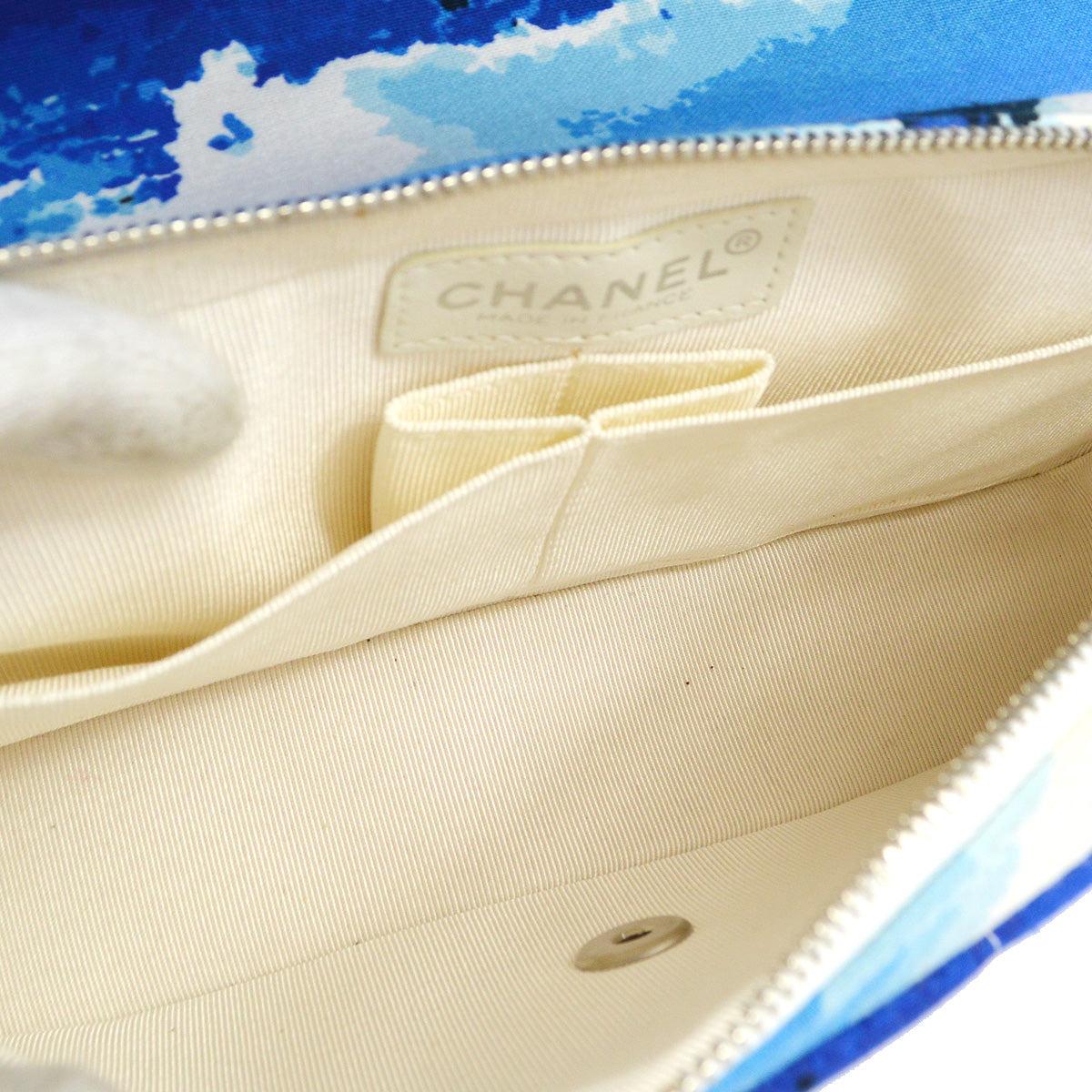 Chanel Surf Line Double Chain Shoulder Bag Medium Blue 4