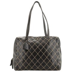 Chanel Surpique Boston Bag Quilted Leather XL