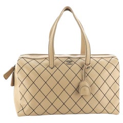 Chanel Surpique Boston Bag Quilted Leather XL